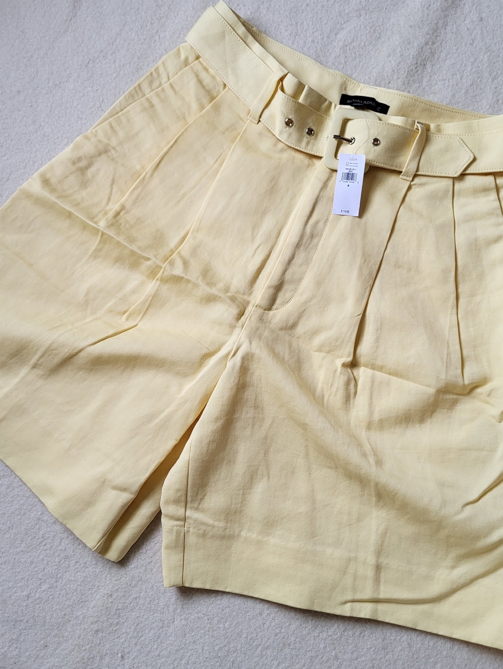 NWT Banana Republic Long Butter Yellow Shorts Women's Size 8